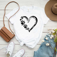 Paw Heart Cat Dog Lover T-Shirt