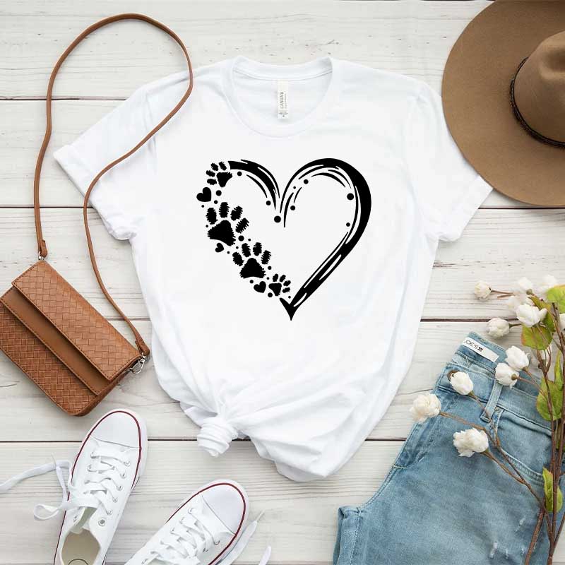 Paw Heart Cat Dog Lover T-Shirt