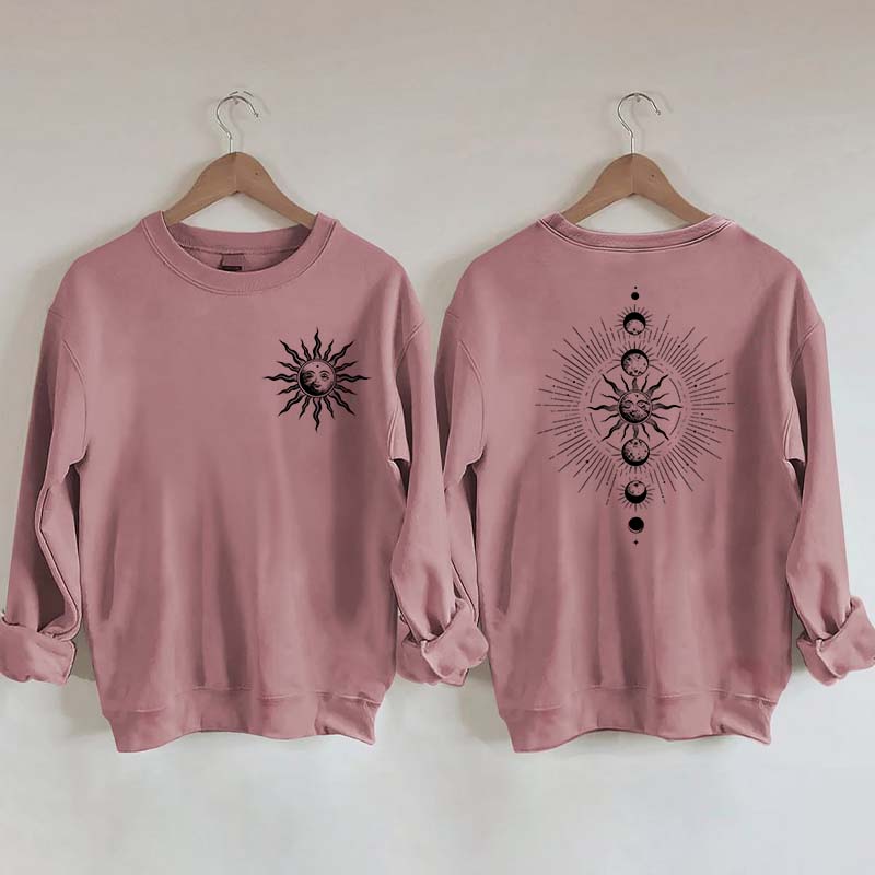 Celestial Moon Phase And Sun Sweatshirt