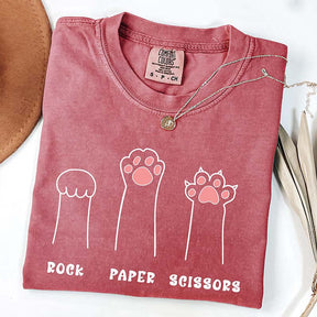Funny Cat Paw Rock Paper Scissors T-Shirt