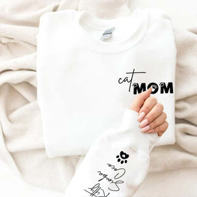 Custom Cat Mom Pet Name Sweatshirt