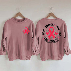 Breast Cancer Awareness Support Love Care Courage Sweatshirt