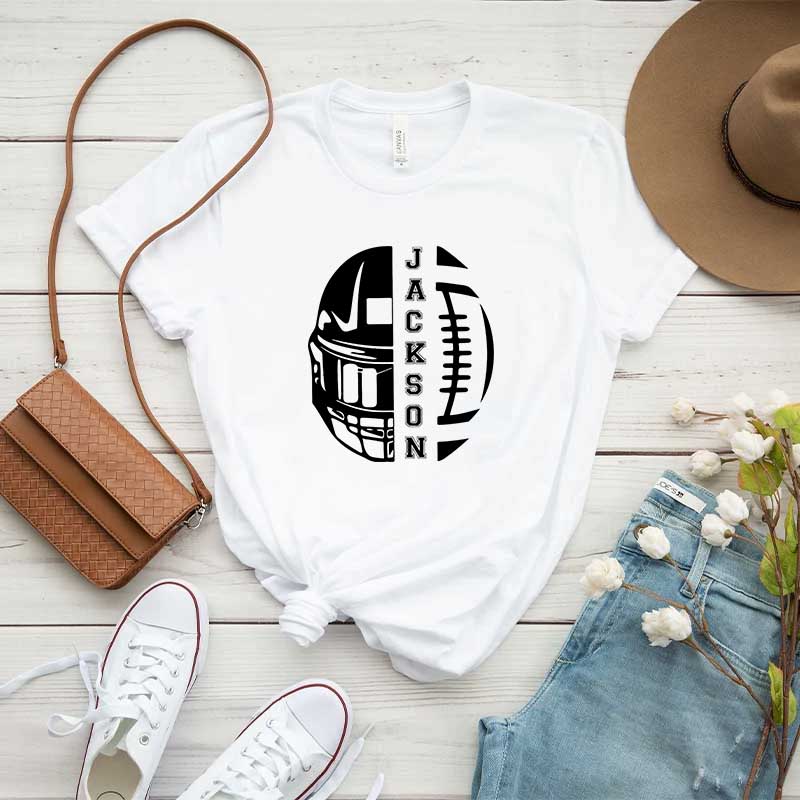 Personalized Football Mom T-Shirt