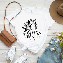Simple Floral Horse T-Shirt