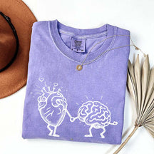 Mental Health Awareness Brain Heart T-Shirt