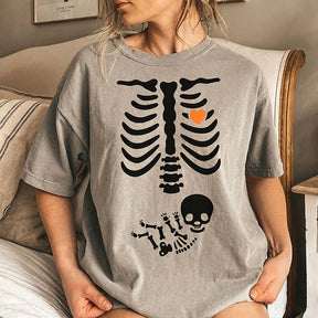 Skeleton Halloween Maternity T-Shirt