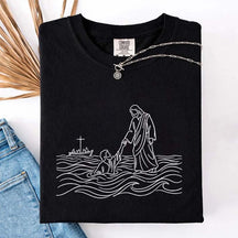 Jesus Walking on Water Comfort T-Shirt
