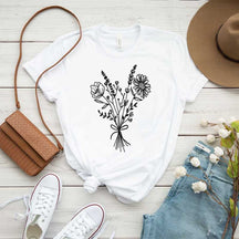 Retro Minimalist Flower Bouquet T-Shirt