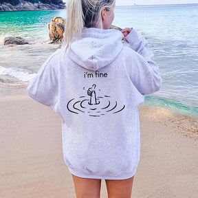 I'm Fine Back Print Hoodie