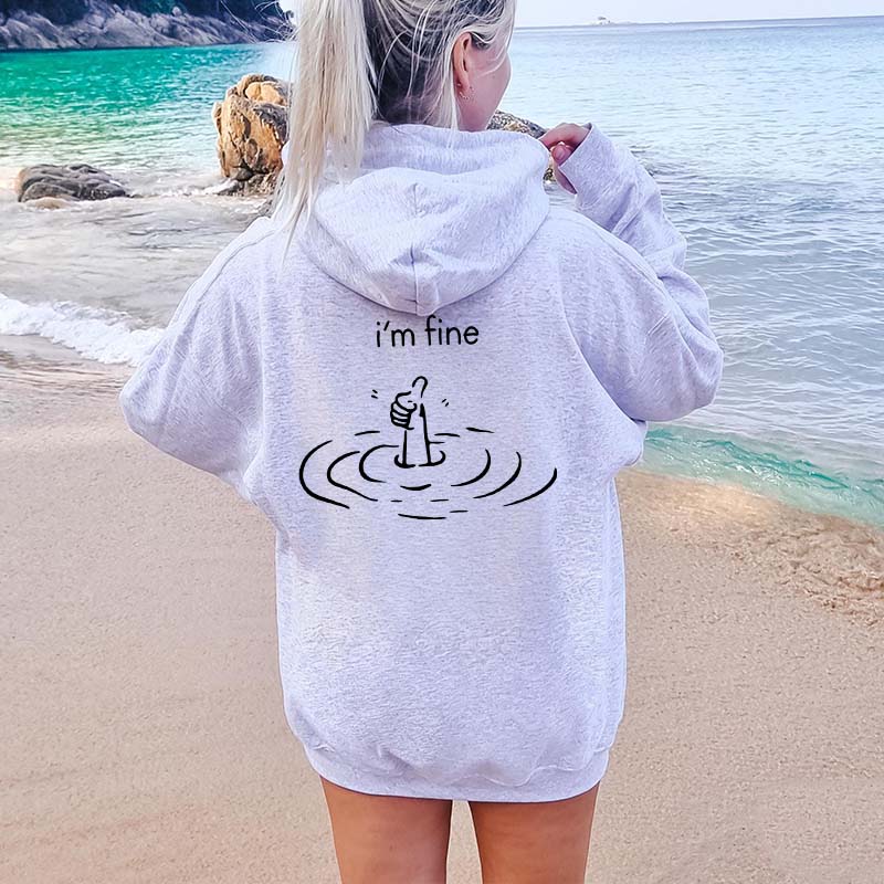 I'm Fine Back Print Hoodie