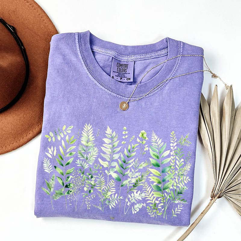 Botanical Fern Leaves Green Foliage T-Shirt