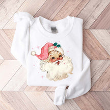 Pink Santa Retro Christmas Sweatshirt