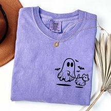 Ghost Dog And Bat Halloween T-Shirt