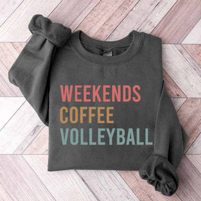Weekends Coffee Volleyball Sport Sweatshirt