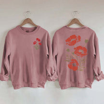 Red Poppies Floral Sweatshirt