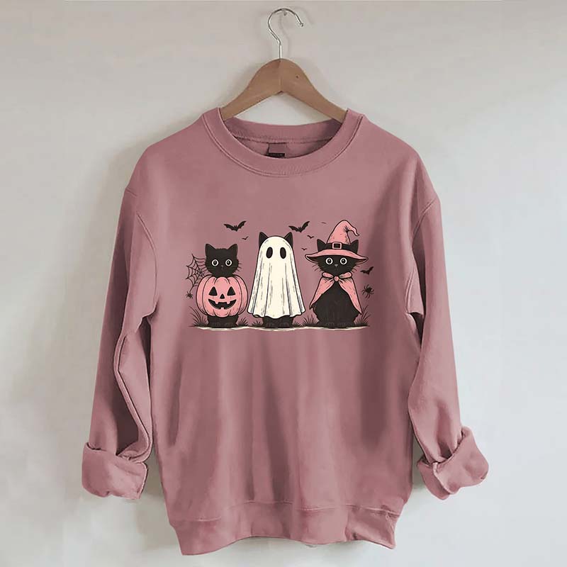 Boo Ghost Black Cat Sweatshirt
