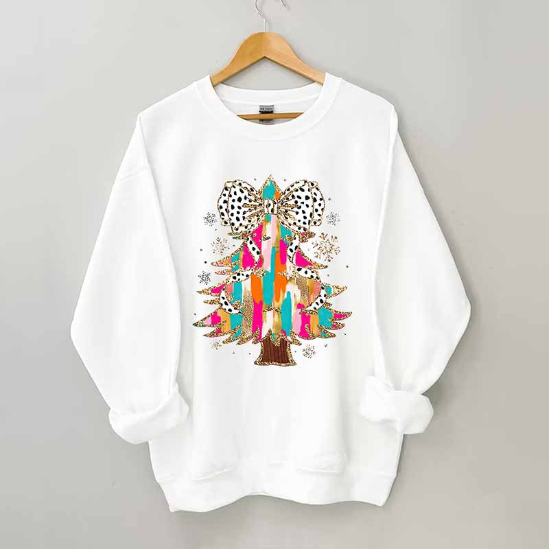 Coquette Glitter Christmas Tree Sweatshirt