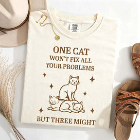 Retro Three Cats Graphic People T-Shirt