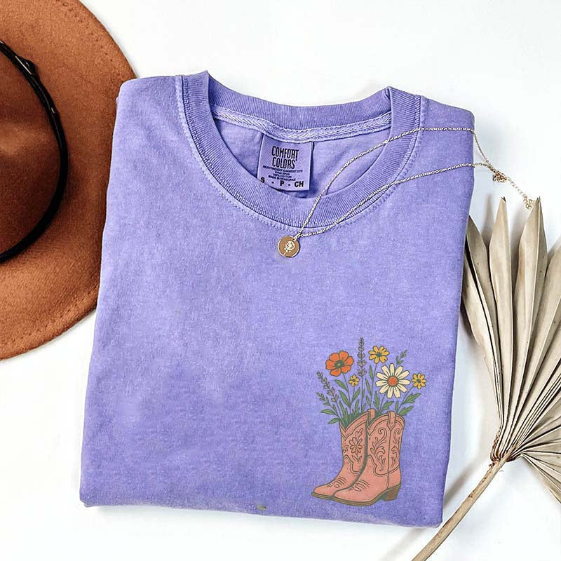 Cowgirl Boots Wildflowers T-Shirt