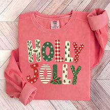 Holly Jolly Merry Christmas Tree Floral Sweatshirt