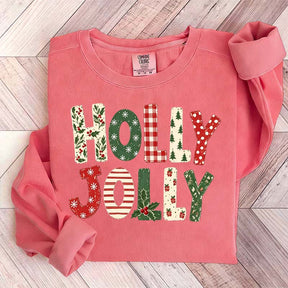 Holly Jolly Merry Christmas Tree Floral Sweatshirt