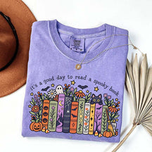 It's a Good Day to Read a Spooky Book Floral T-Shirt