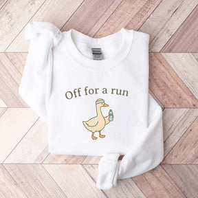 Off For A Run Runner Goose Sweatshirt