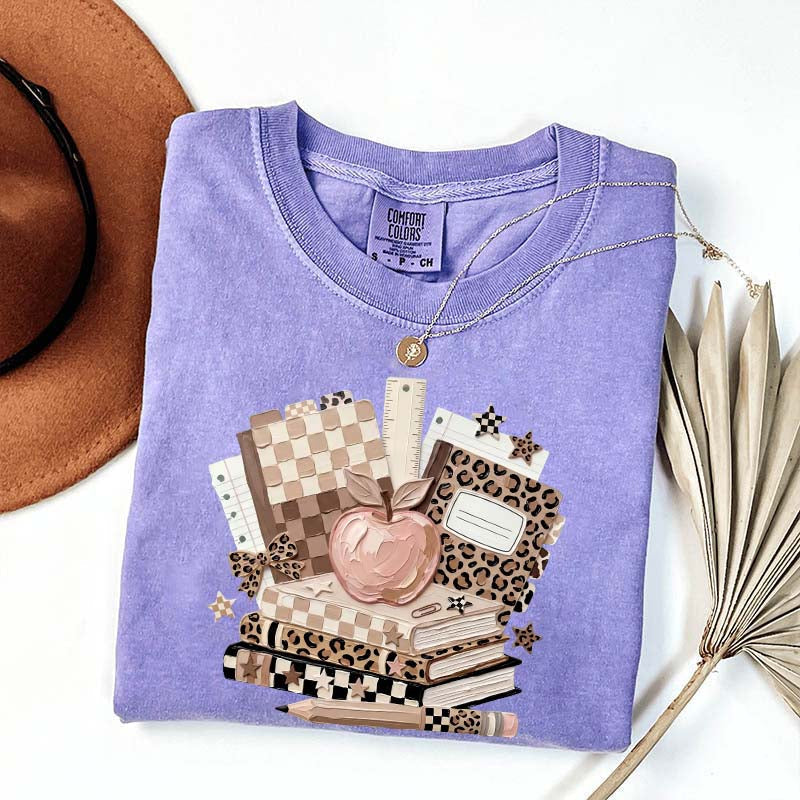 Checkered Leopard Teacher T-Shirt