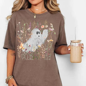 Comfort Colors Cute Ghost in Wildflowers T-Shirt