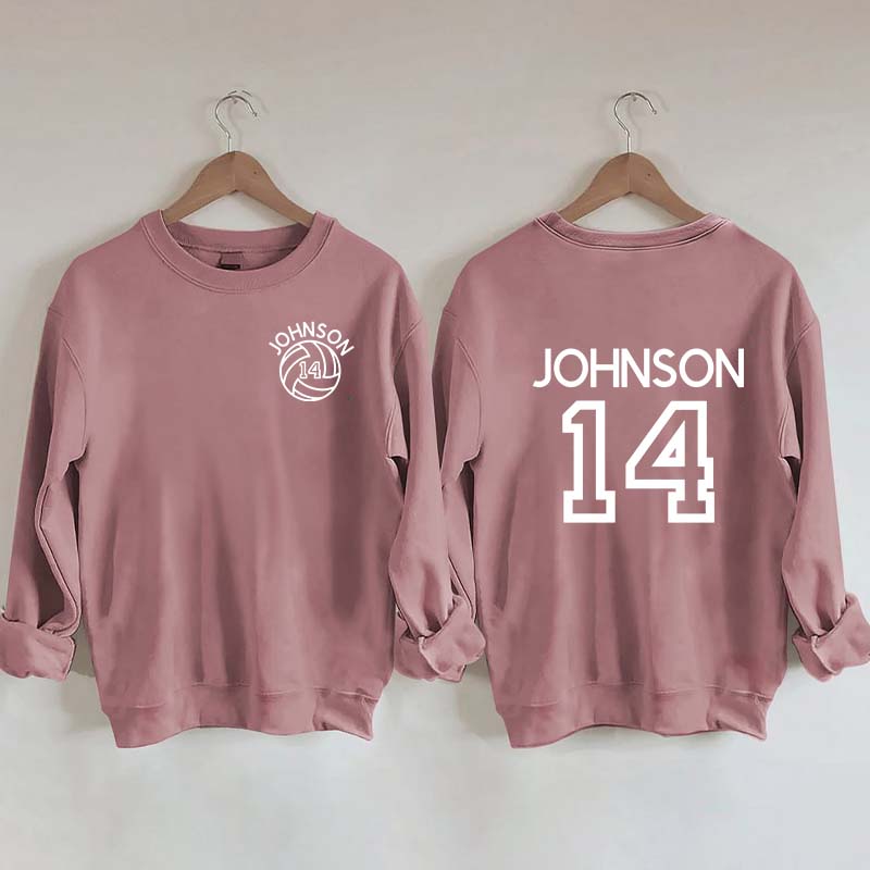 Custom Volleyball Mom Name and Number Sweatshirt