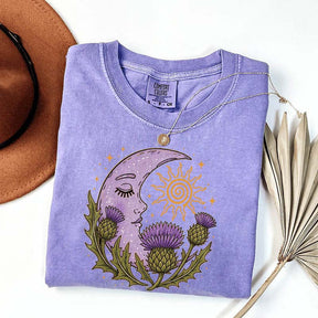 Scottish Thistle Moon Floral T-Shirt
