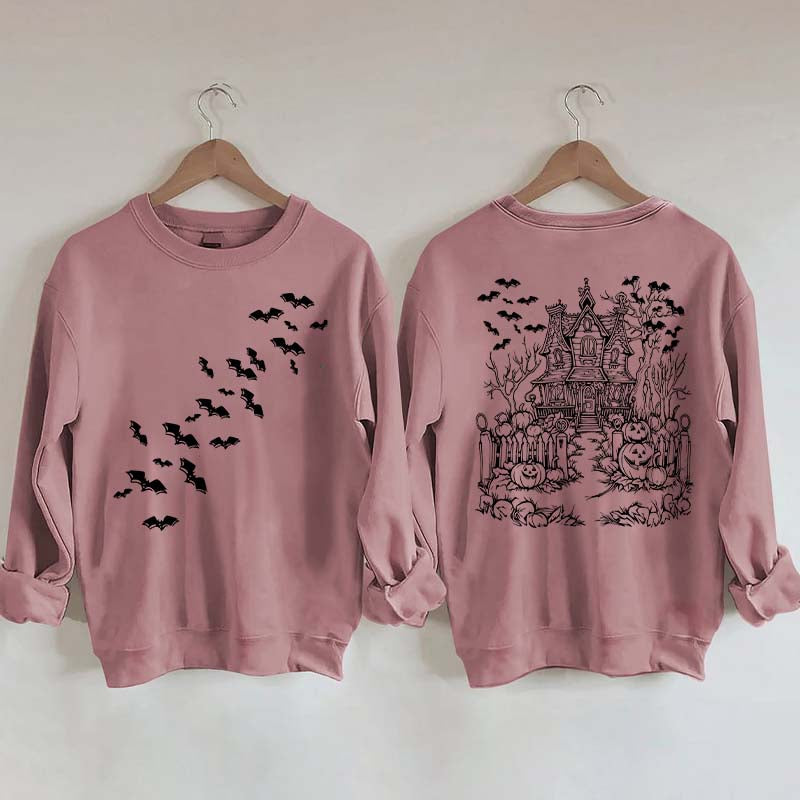 Haunted House Comfort Colors Halloween Sweatshirt