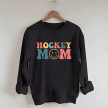 Hockey Mom Smiley Face Sweatshirt