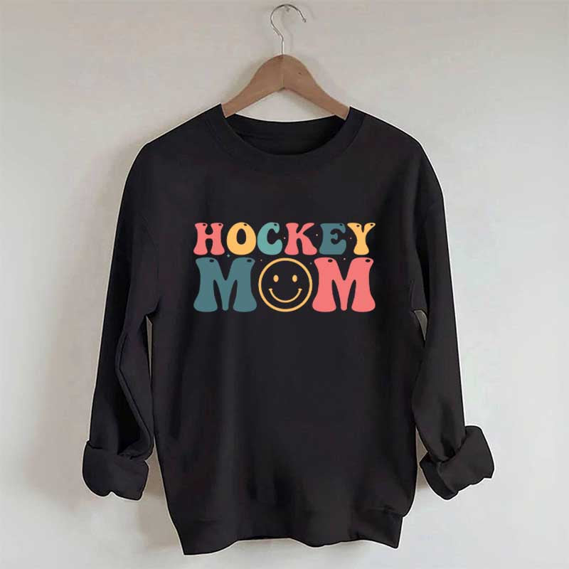 Hockey Mom Smiley Face Sweatshirt