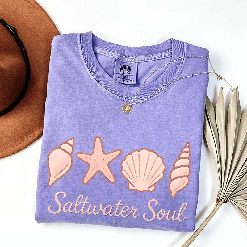 Seashell Graphic Comfort Colors Beach T-Shirt