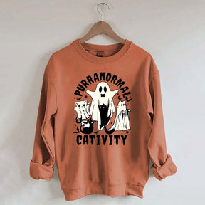 Purranormal Cativity Spooky Ghost Cat Sweatshirt