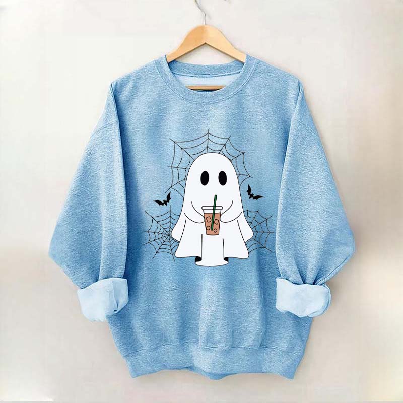 Ghost Drinking Coffee Sweatshirt