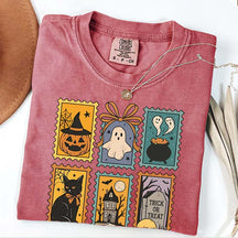 Halloween Cute Ghost Pumpkin Cat T-Shirt