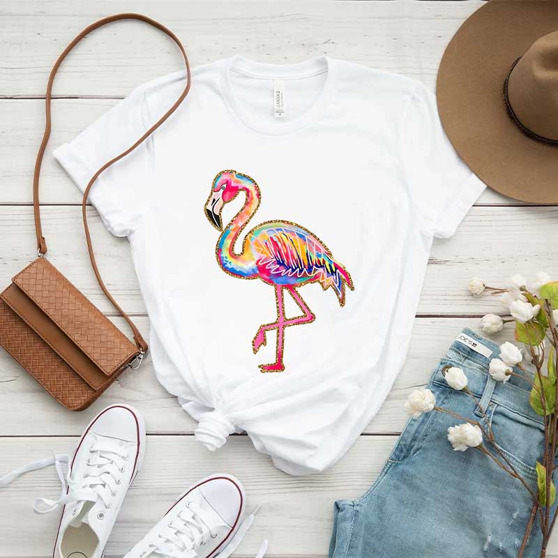 Summer Flamingo Preppy Beach Vibes T-Shirt