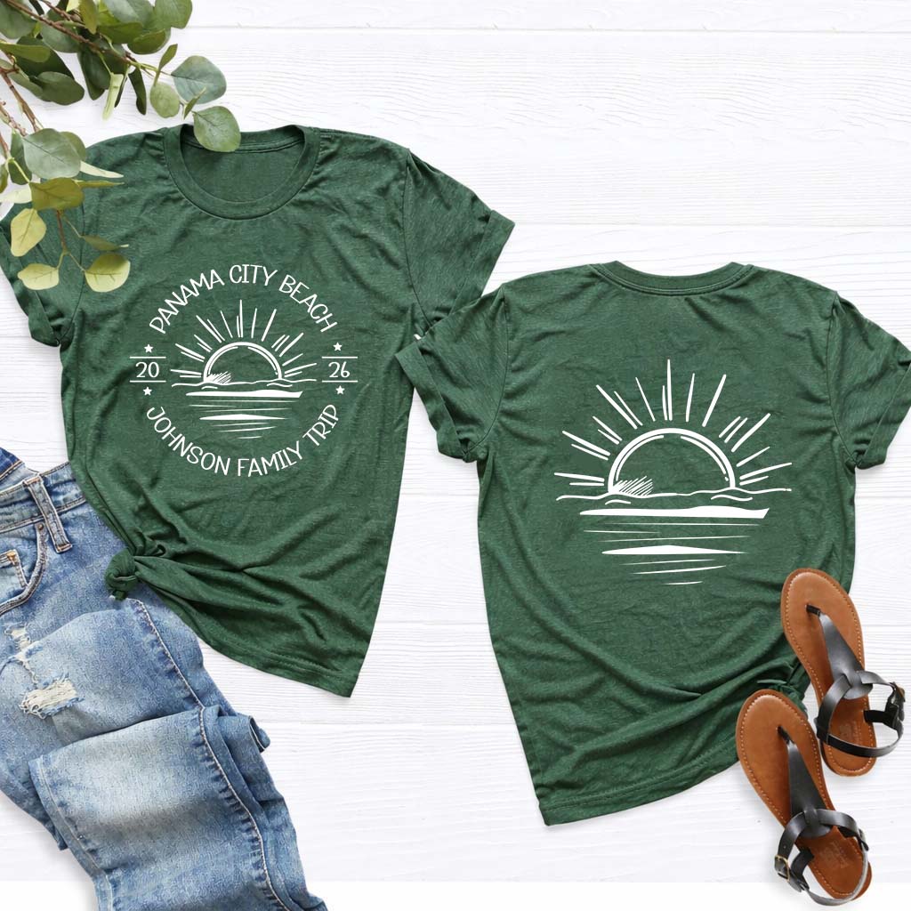 Custom Sun Family Beach Vacation T-Shirt