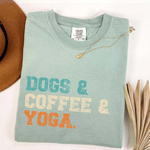 Dogs Coffee Yoga T-Shirt