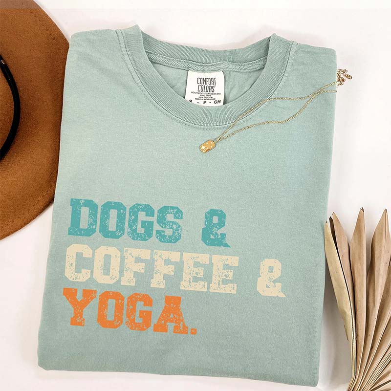 Dogs Coffee Yoga T-Shirt
