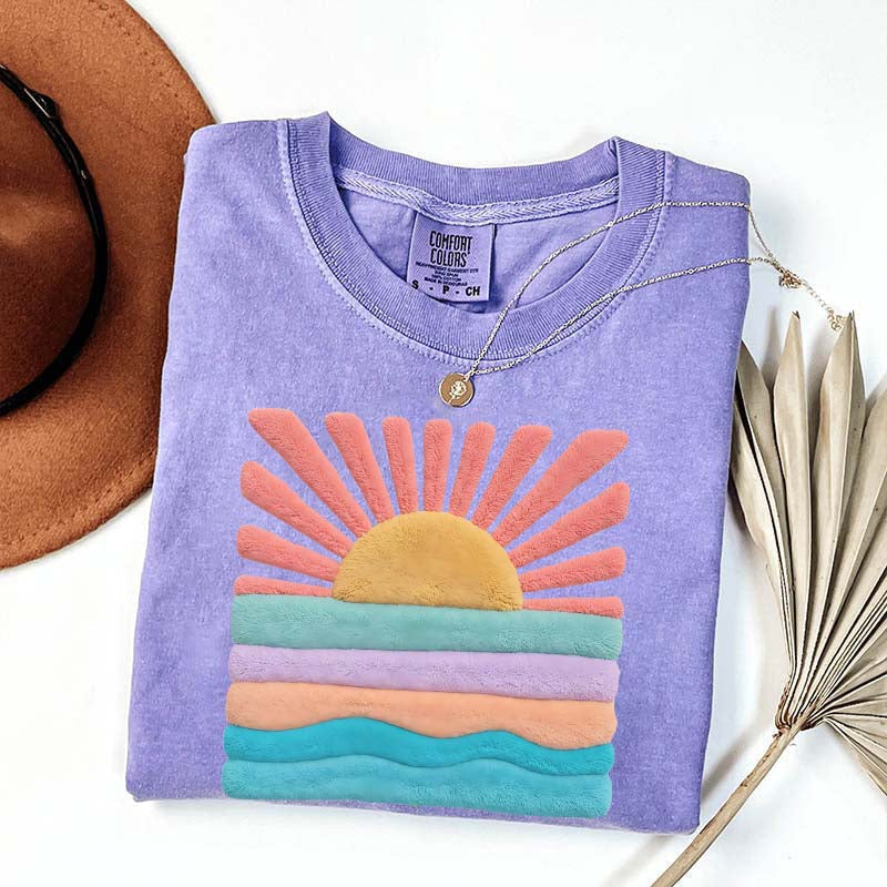 Trendy Aesthetic Sun Printed T-Shirt