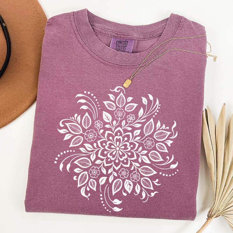 Vintage Mandala Flower T-Shirt