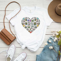 Teacher Librarian Heart of Books T-Shirt