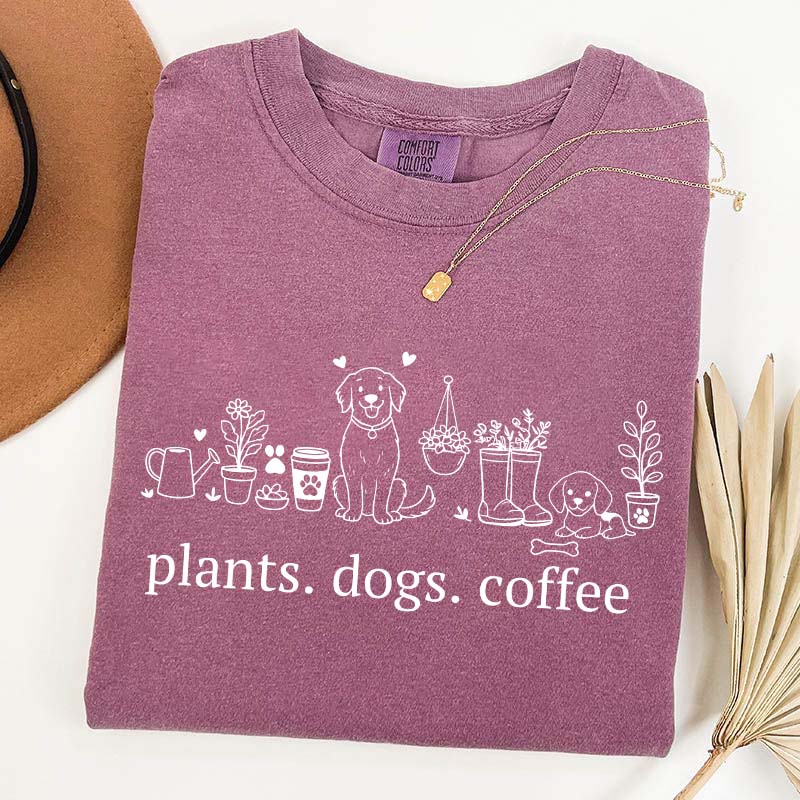 Plant and Dog Lover Summer T-Shirt