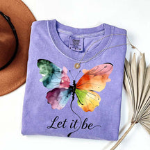 Let It Be Rainbow Butterfly Women T-Shirt