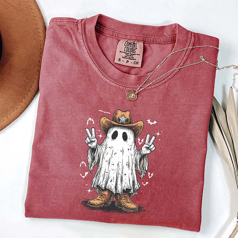 Comfort Colors Cowboy Ghost Cute Fall T-Shirt