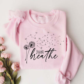 Just Breathe Dandelion Wildflower Sweatshirt