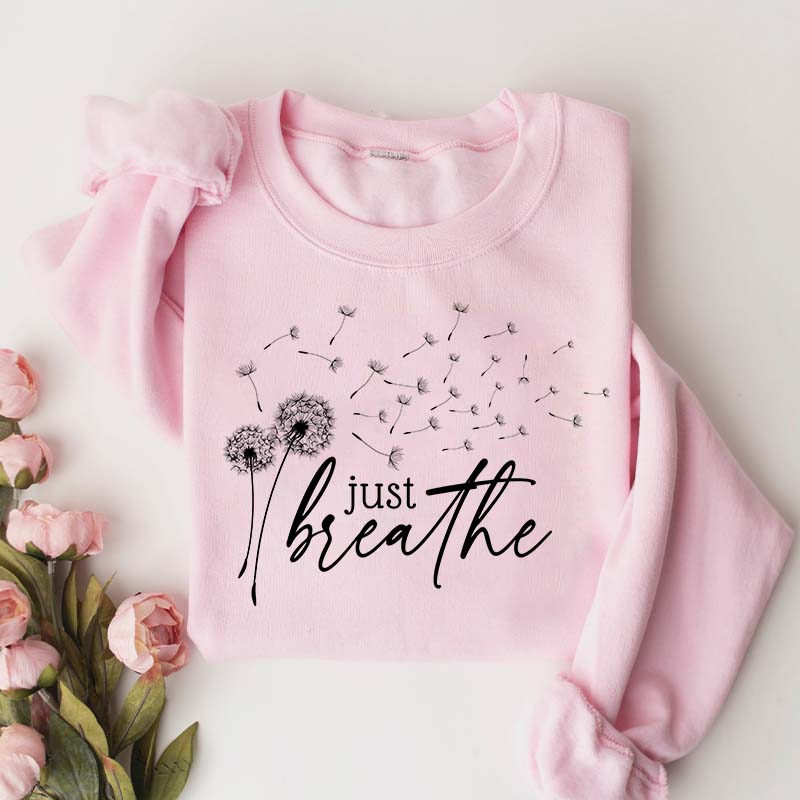 Just Breathe Dandelion Wildflower Sweatshirt